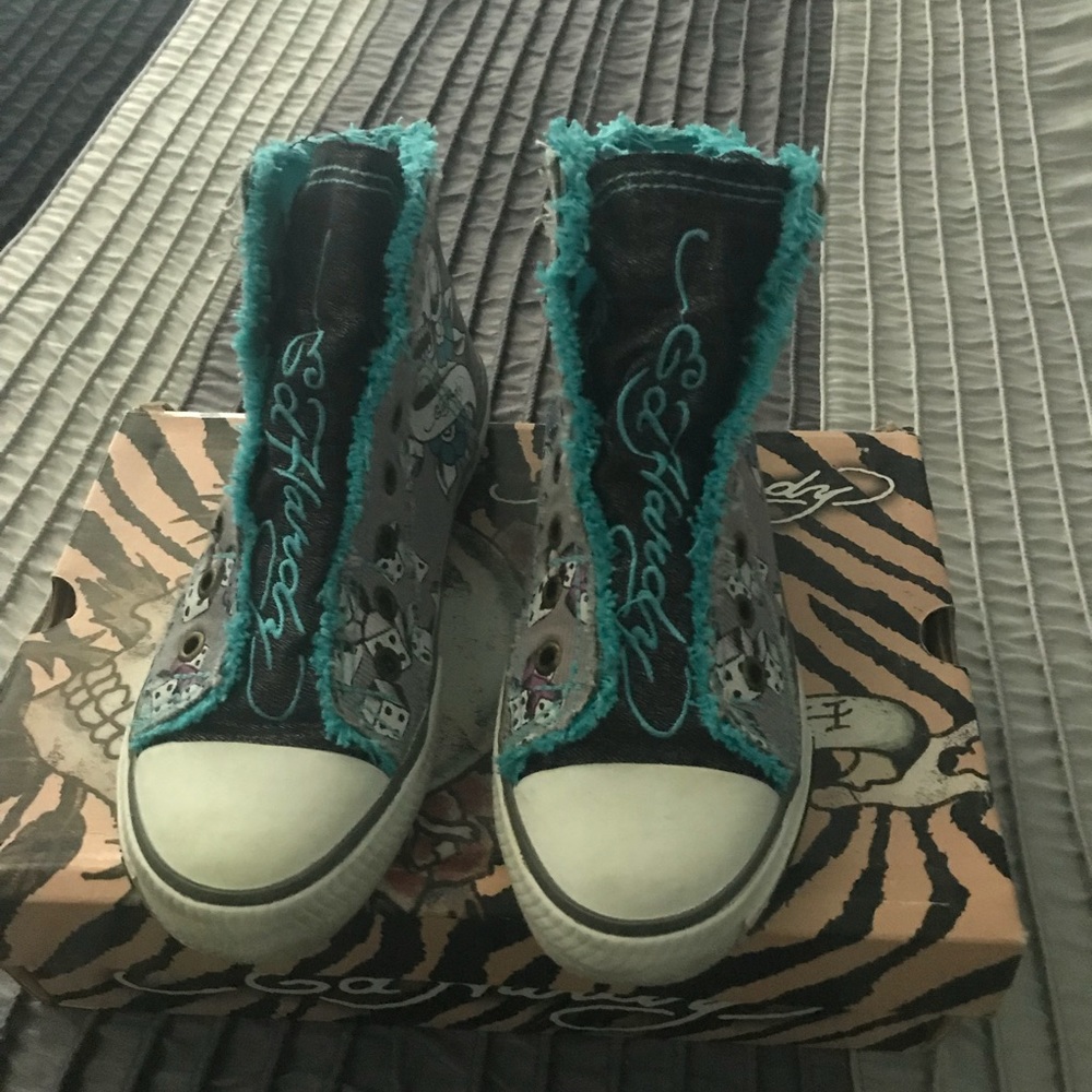 Ed hardy high top sneakers